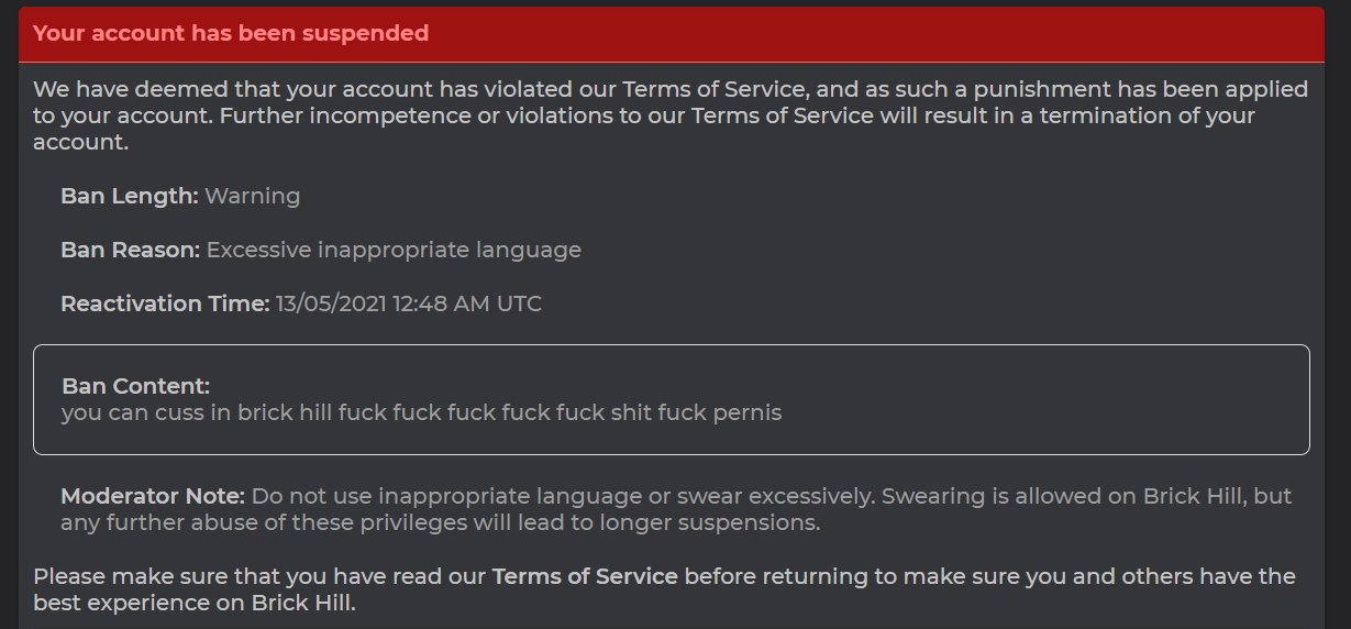 BrickHill: You can go onto banned user profiles?! 