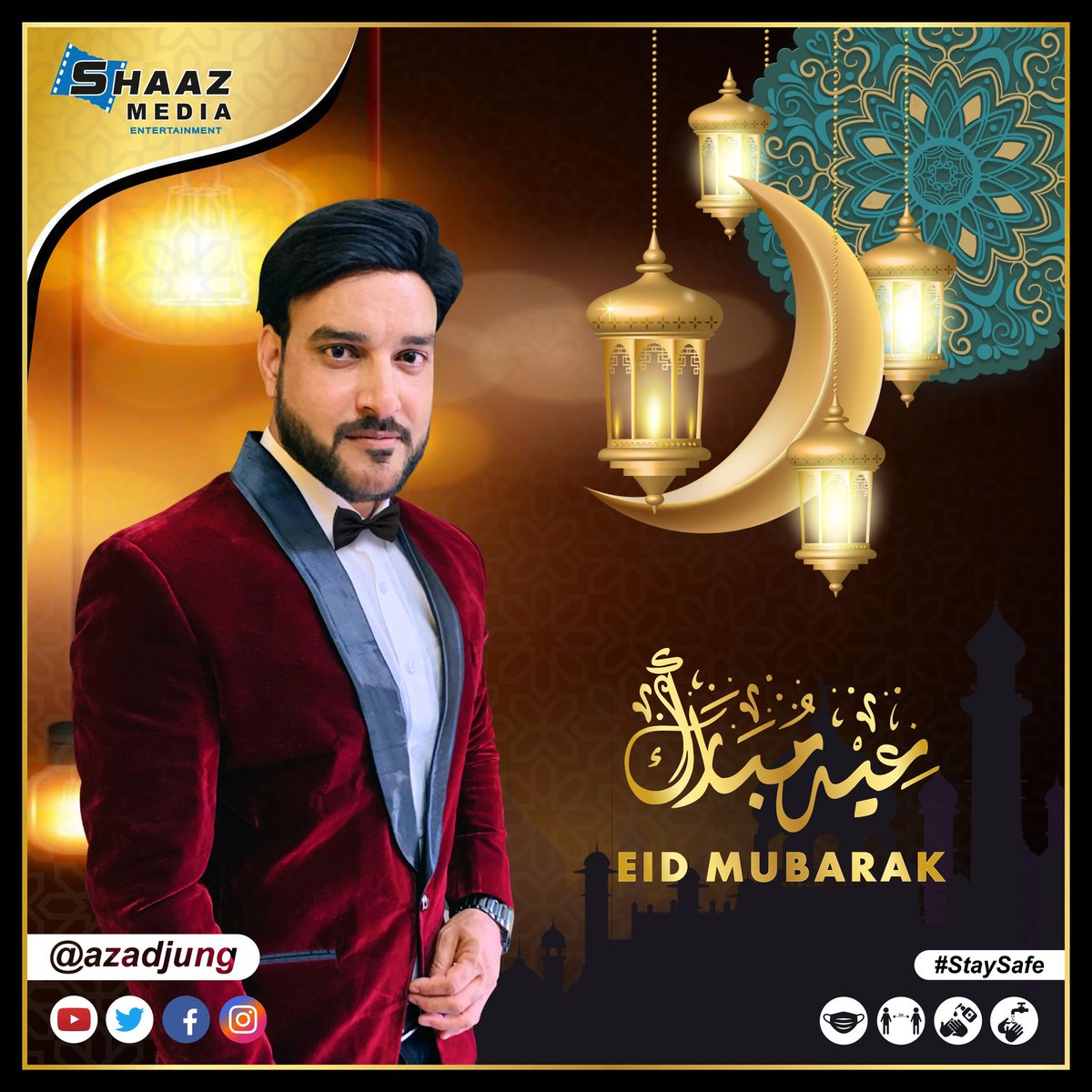 azadjung's tweet photo. May Allah shower His mercy upon you and your family on Eid ul Fitr!
E I D  M U B A R A K ! 
( Stay Safe | Stay Home )

#eidmubarak #eid #idulfitri #ramadan #islam #muslim #instagram #stayhome #staysafe #covid #eidaladha #instagood #eidgifts #dubai #india  #mumbai #tonk #azadjung https://t.co/TKGYRaqYTH