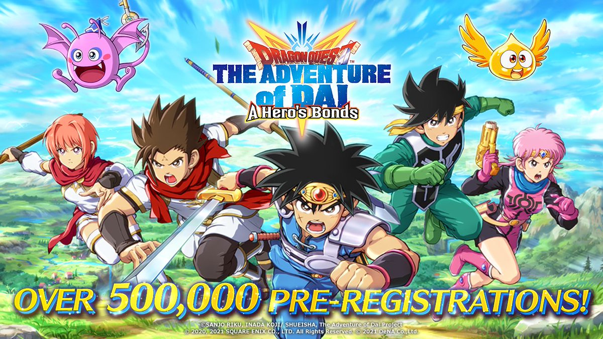Dragon Quest The Adventure Of Dai A Hero S Bonds On Twitter We Ve Reached Over 500 000 Pre Registrations For Dragon Quest The Adventure Of Dai A Hero S Bonds We Re Taking Your Closed Beta Test