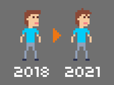 Drekinn's tweet photo. Three years of pixelling style improvement. #pixelart https://t.co/304Xsopvav