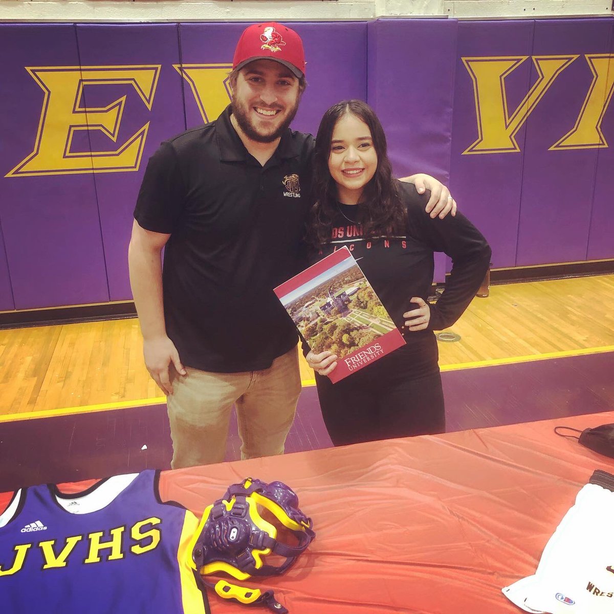 mrs_podvin's tweet photo. So proud of these two falcon wrestlers! They have worked so hard over the past three years, and it has paid off! Can’t wait for road trips to Kansas to watch them wrestle at the collegiate level! #signingday #falconswithaflightplan #jerseyvillagehighschool @jvhsprincipal @JvhsW https://t.co/Bapv5P6WeJ