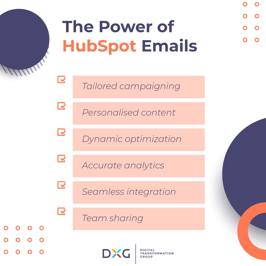 DXGroupGlobal's tweet photo. HubSpot CRM is the ideal tool to enhance your email marketing, from creating personalised content to viewing accurate insights.

#DXGGlobal #DigitalTransformationGroup #HubSpotServices #HubSpotSuite #MarketingAgency #InboundMarketing #HubSpot #HubSpotEmails #CRM #HubSpotCRM https://t.co/7ZpX8HtnMN