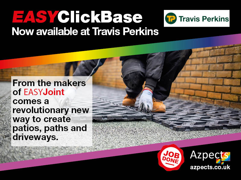 ❗ ❗ NEW STOCKIST ❗ ❗
#EASYclickbase, the EASY wasy to create strong sub-base for patios, paths and driveways is now available at Travis Perkins in #Northampton NN5 5JR

Want to know more? Visit azpects.co.uk
#hardscaping #landscaping #EASY