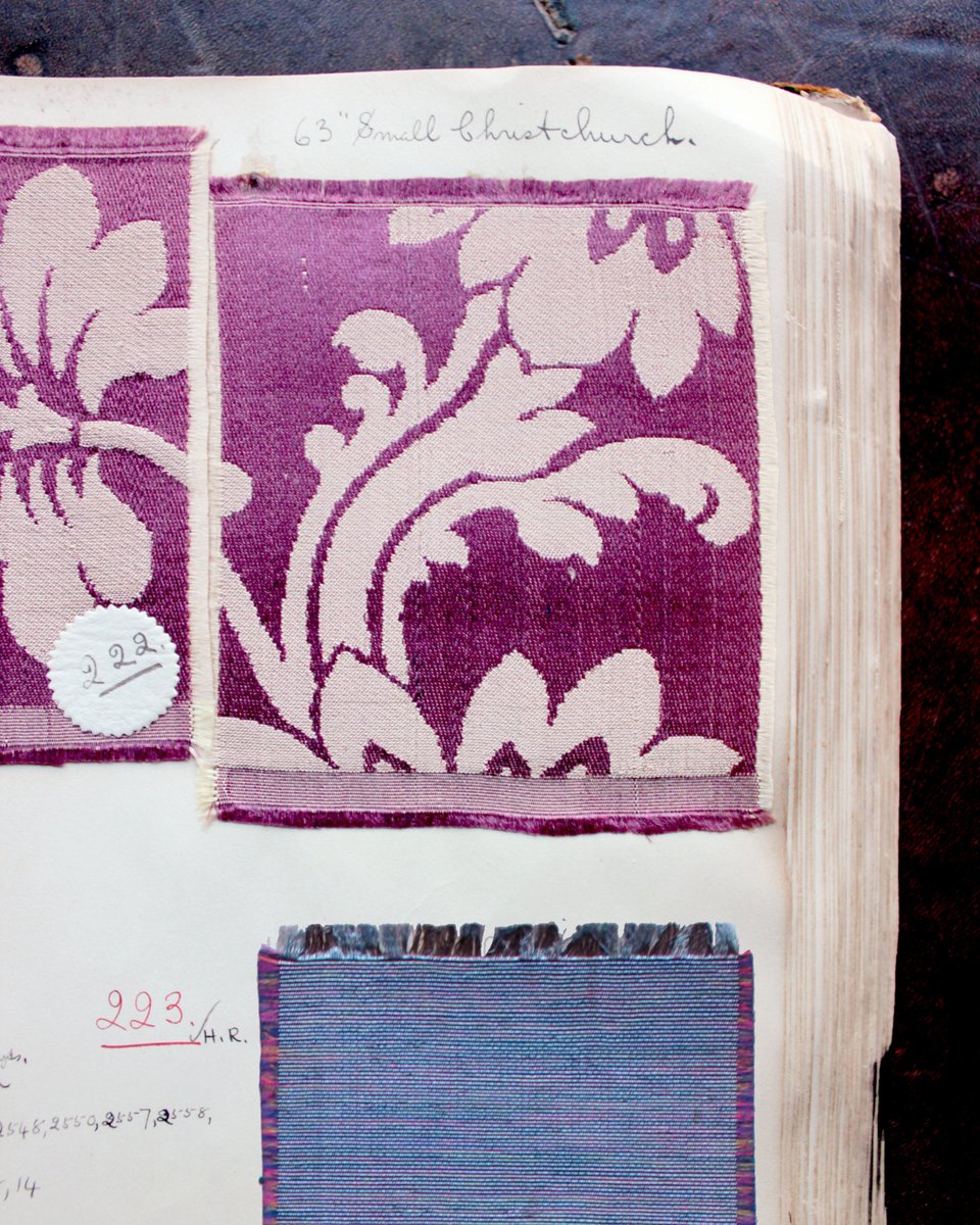 Gainsweaving's tweet image. Stunning samples of #silk fabric in one of our #archive books. This particular book was originally owned by The English Silk Weaving Company and was later bought by our founder, Reginald Warner, along with #looms and machinery to begin #Gainsborough.
 
#gainsboroughweaving