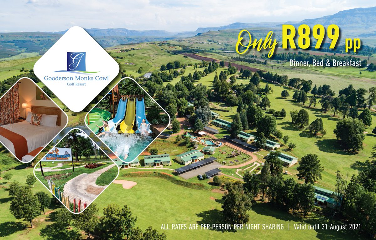 Gooderson's tweet image. Take a break at Gooderson Monks Cowl Golf Resort and enjoy all that the Drakensberg Mountains has on offer. Book direct by calling  036 468 1300 or online at ow.ly/7jfr50ELzgS
Best rates guaranteed when booking direct with us! 😁 
Terms and Conditions Apply.