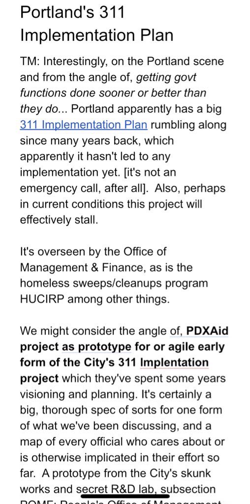 Tim McCormick (@tmccormick) on Twitter photo <a href="/JoAnnPDX/">Commissioner Jo Ann Hardesty</a> I respect & support your work & #PortlandStreetResponse. Also, for over year, I've tried to share to you a model for broad aid response, developed w/<a href="/pplscouncil/">Portland People's Council</a>, building on stalled PDX #311implementationPlan; never had response. Can you suggest how to reach you regarding this? <a href="/JoAnnPDX/">Commissioner Jo Ann Hardesty</a> I respect & support your work & #PortlandStreetResponse. Also, for over year, I've tried to share to you a model for broad aid response, developed w/<a href="/pplscouncil/">Portland People's Council</a>, building on stalled PDX #311implementationPlan; never had response. Can you suggest how to reach you regarding this?