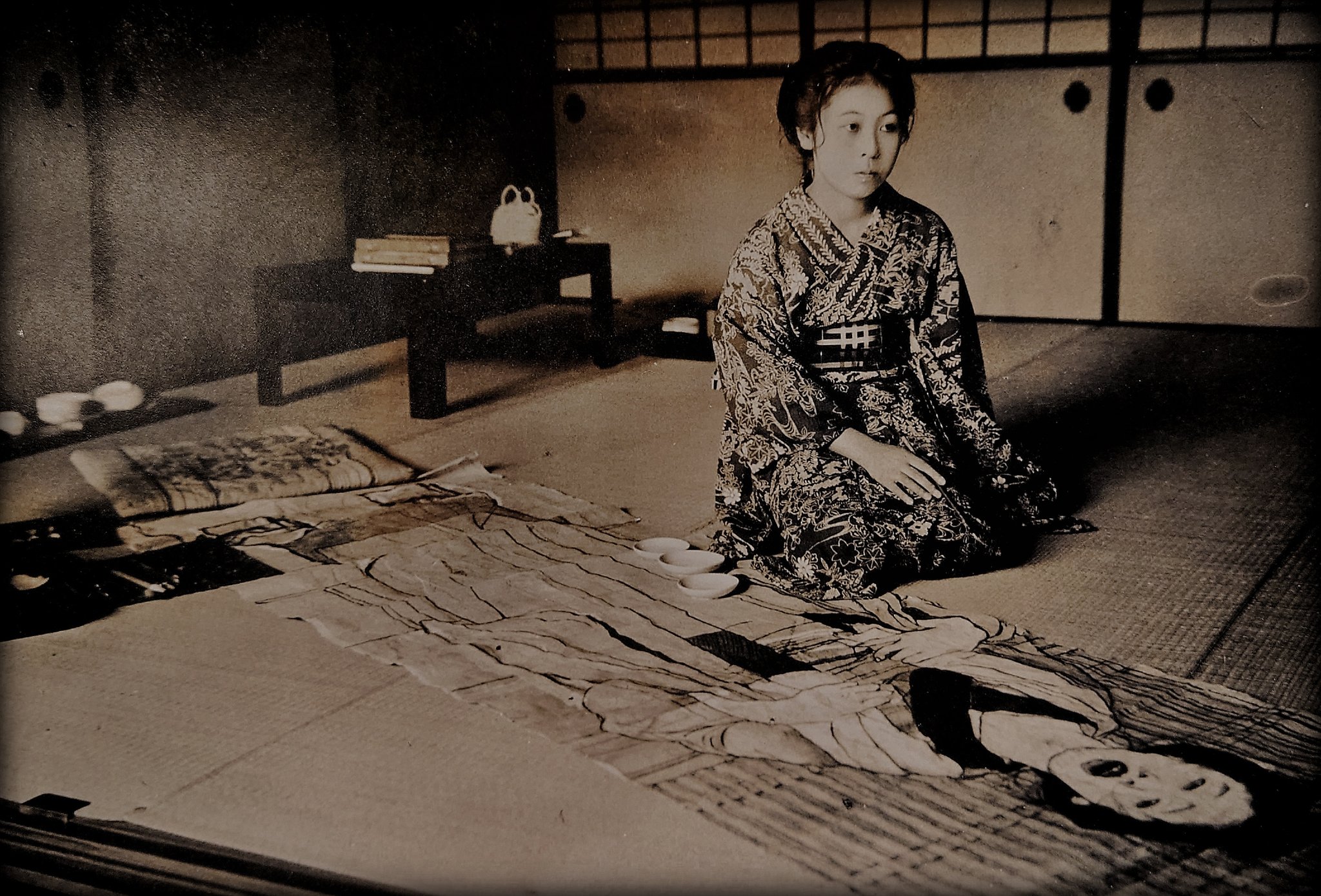 古道具　美術品　額縁　着物　日本画　昭和レトロ 古道具 美術品 額縁 着物 日本画 昭和レトロ