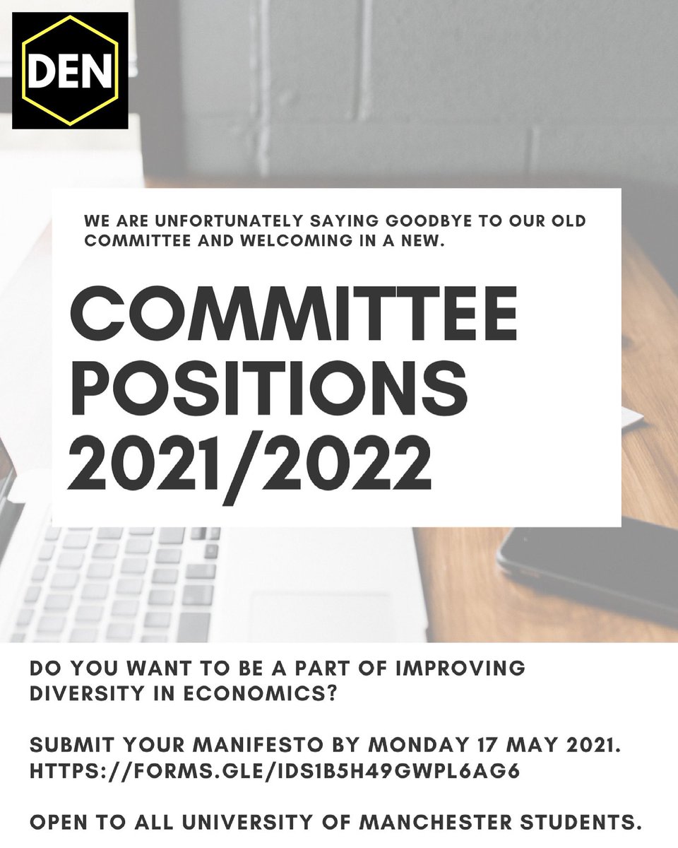 The Diversifying Economics Network is looking for a new 2021/2022 committee!