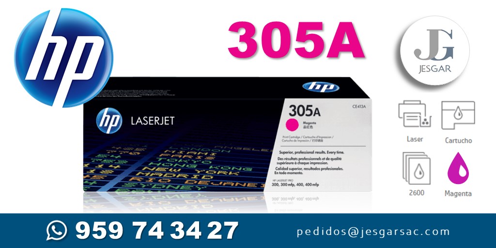 JesgarSac's tweet photo. 🖨️ Toner HP 305A Magenta CE413A para impresora Laserjet Pro 300 300mfp 400 400mfp cartucho de capacidad estándar, toners originales HP pídelo aquí 👉🏻 https://t.co/GKyKhP6RVV
📌 https://t.co/LIPHXi5XQp
#TonersHP #SuministrosHP #TonerHP #HP305A #CE413A #HPArequipa https://t.co/MFCZwG9484
