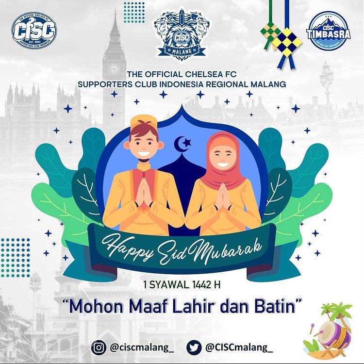 ciscmalang_'s tweet image. Segenap Keluarga Besar CISC MALANG Mengucapkan Selamat Hari Raya Idul Fitri 1442 H Minal Aidzin Walfaidzin Mohon Maaf Lahir dan Batin🙏
.
#ciscmalang #chelseaindonesia
#iedmubarak #AyasUmakCISCngalam