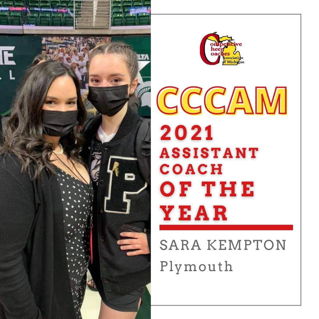 Competitive Cheer Coaches Association of Michigan (@cccamofmi) on Twitter photo Congratulations to Sara Kempton <a href="/phswildcatcheer/">Plymouth Cheer</a> for being selected as the 2021 CCCAM Assistant Coach of the Year <a href="/PHSWildcats/">Plymouth Athletics</a> <a href="/sarakempton/">sara kempton</a> Congratulations to Sara Kempton <a href="/phswildcatcheer/">Plymouth Cheer</a> for being selected as the 2021 CCCAM Assistant Coach of the Year <a href="/PHSWildcats/">Plymouth Athletics</a> <a href="/sarakempton/">sara kempton</a>