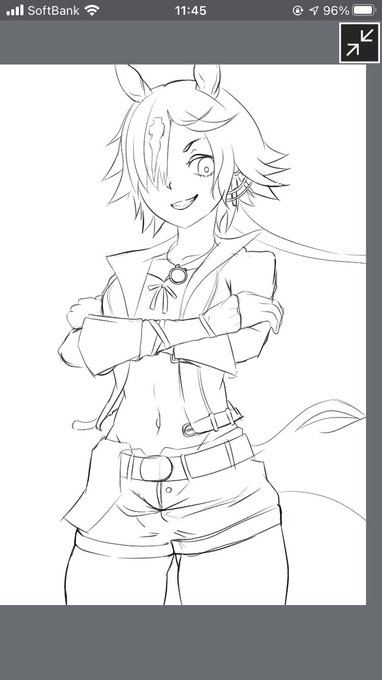 ラフをカキカキ。調整しつつ、そのうち線画やる( ◜ᴗ◝)و 