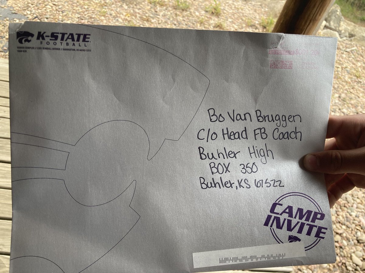 VanbruggenBo's tweet photo. So thankful for the Camp invite. Can’t wait to see you on June 27. #ksu #football #Recruiting https://t.co/XAkj4tivkU