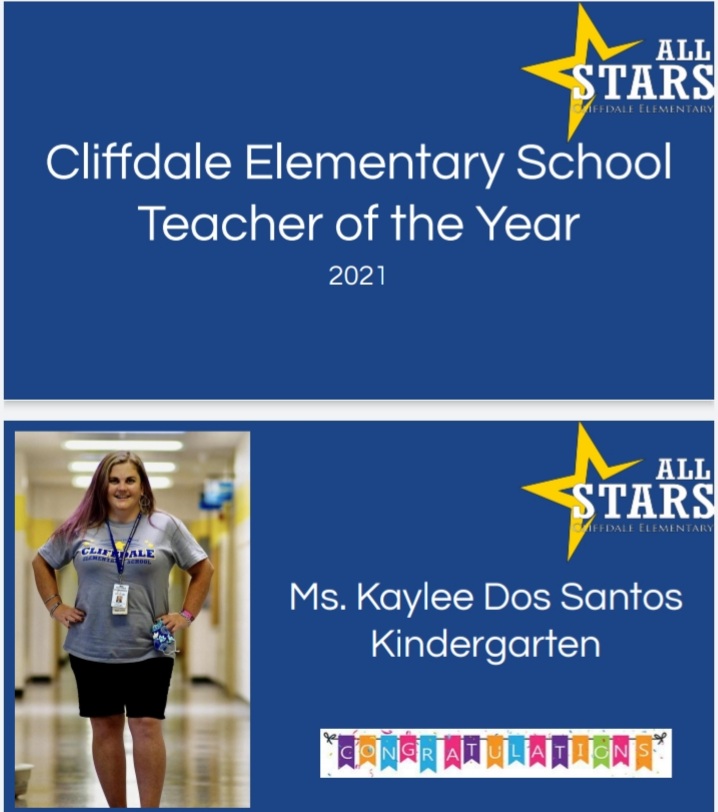 MissDelementary's tweet photo. So today I recieved the greatest honor of my teaching career being named Cliffdale Elementary's teacher of the year. I am so blessed. Thank you to my amazing school family for trusting me to represent our amazing school. 
@ParticipateLrng 
@CliffdaleElem https://t.co/4rvrQRv61E