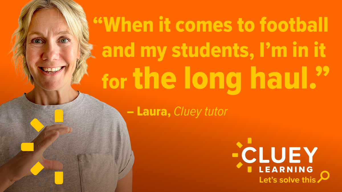 clueylearning's tweet image. ‘Committed’ is the word that comes to mind when describing Laura. It’s what gets her up at 3am to watch her UK soccer team play, but is also what makes her a great tutor. She forms genuine connections with her students, so they know she’ll be there when they need extra help.