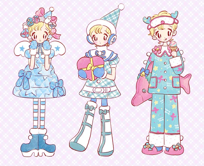 ふろく展の通販も昨日で終了しました⭐️ありがとうございました〜❄️

これはふろく展用に描いたけどどこにも使わなかったカット…(パジャマだけシールに使った🎅🏻) 