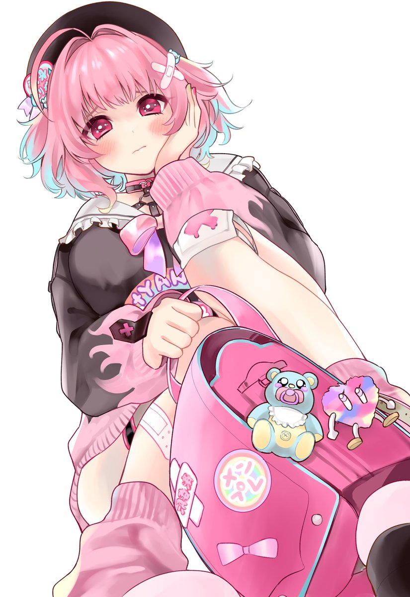 白背景もかわいい やまもと桃のイラスト