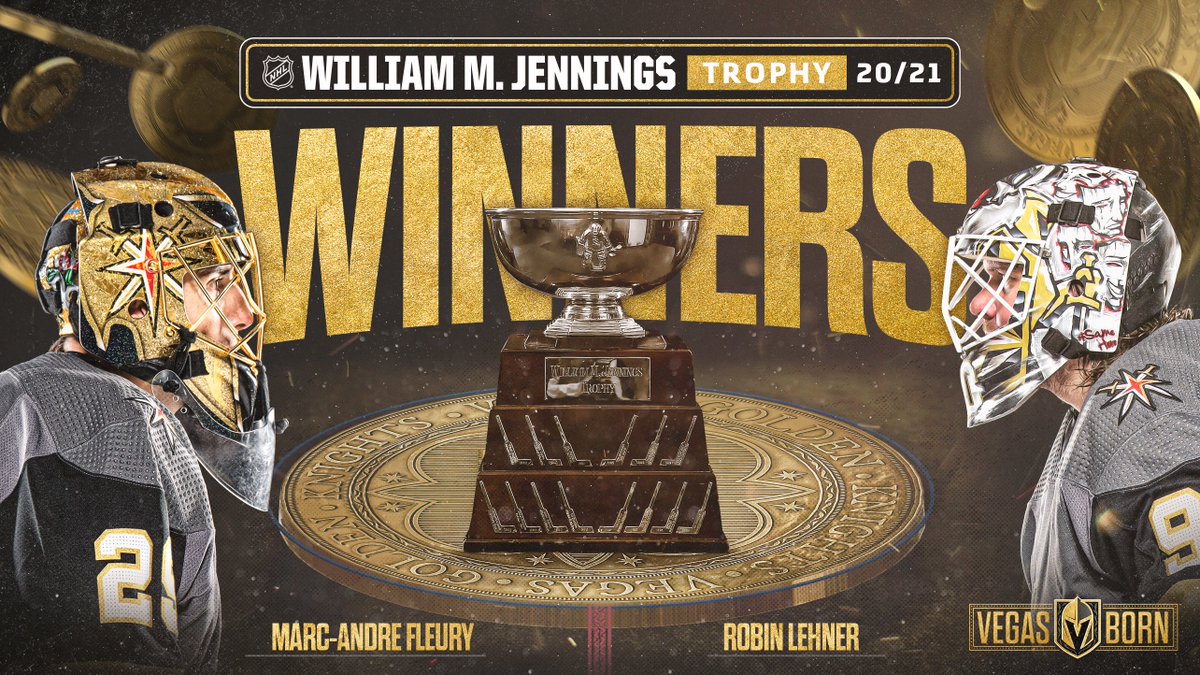 Vegas Golden Knights's tweet "🐼🌸 Robin Lehner and MarcAndre Fleury