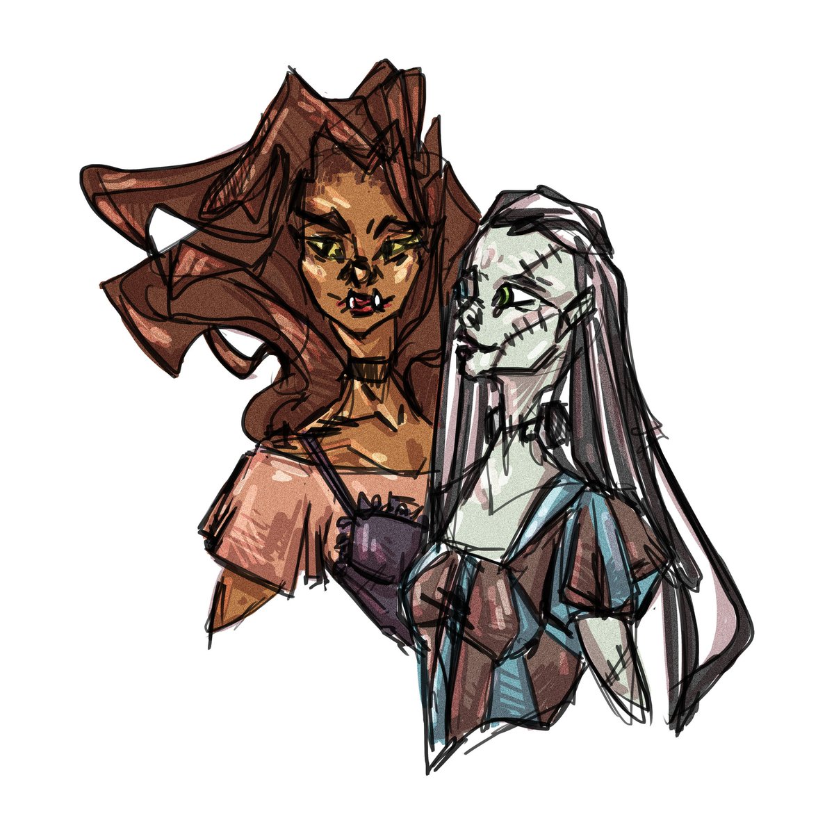 not_an_herb_tw's tweet photo. sketchy old mh fanart
Frankie and Clawdeen were never my favourites but they still cute
#frankiestein #clawdeenwolf #monsterhigh #monsterhighfanart #fanart #art #sketch #childhood #obsession #fun #cute #scary #scarycool https://t.co/OzUxirObDV