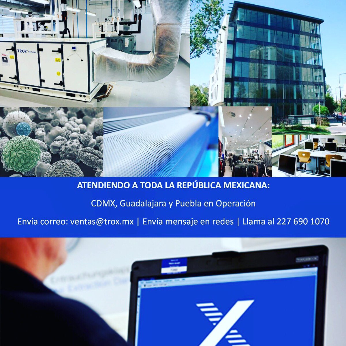 Estamos en activo Todo #MÉXICO desde #CDMX #GDL #PUEBLA. Facebook: Trox MX Insta: @Trox_Mexico Twitter: <a href="/TroxMexico/">TROX México</a> LinkedIn: Trox México Correo: ventas@trox.mx Tel 227 690 1070 #HVAC #Clima #Salud #Trabajo en #Casa y #Oficina