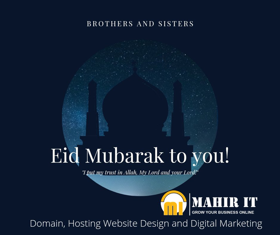 mahiritbd's tweet photo. EID MUBARAK. #eidmubarak #eidalfitr #mahirit #domain #hosting #webdesign #webdevelopment #digitalmarketing #marketing #branding #socialmedia #website #socialmedia #seo #socialmediamarketing #smm #smm #instagram https://t.co/NbcjiKYs6T