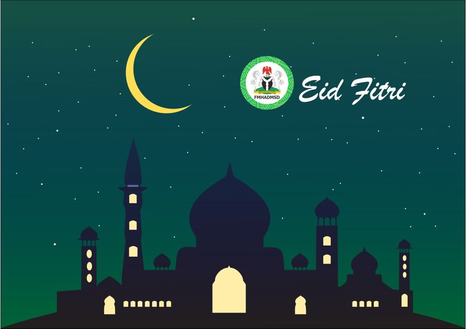 Barka Da Sallah from all of us @FMHDSD: @nemanigeria @ncfrmi_ng @naptipnigeria @officialNEDC @ossap_sdgs #EidAlFitr #BeSafe #StaySafeNigeria