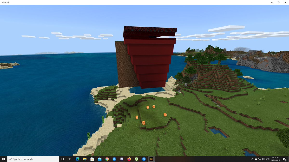 Kyle_Voltti's tweet photo. @JonRisinger @sorola @ChrisDemarais @bdunkelman @BGibbles so Gus's inspired house is a bit hard to shoot so I built this cross section in the sky. There is a central staircase and the Lava feature has been made to flow down through the levels #SquadTeamForce #STF #RoosterTeeth https://t.co/6UQ2ieRrC3