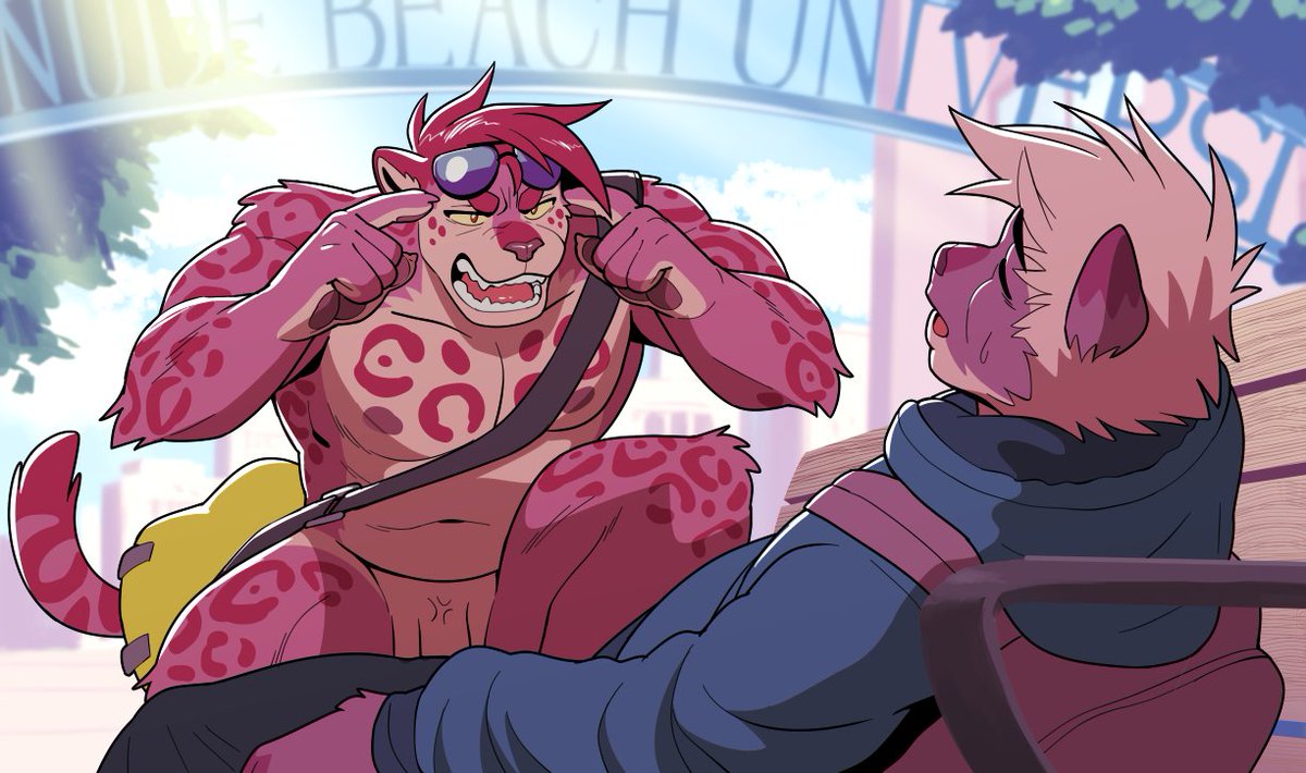 catsudon_'s tweet photo. "You're wearing clothes at a nudist university. Think Moh!" https://t.co/PiYgg1Ru8y