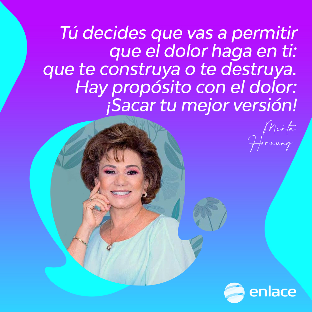 enlacetv's tweet photo. Hay propósito con el dolor: ¡Sacar tu mejor versión! - @mirtahornung #enlacetv https://t.co/oW4GWNVEiB
