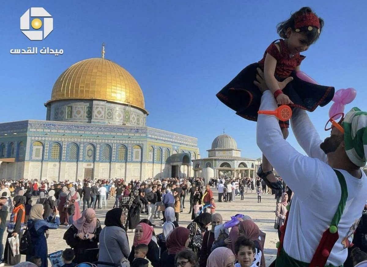 Timesofgaza's tweet photo. Some refreshing pictures of Eid celebrations at Al-Aqsa. #EidAlFitr 🇵🇸♥️ https://t.co/Fwwu1ZoG9Z