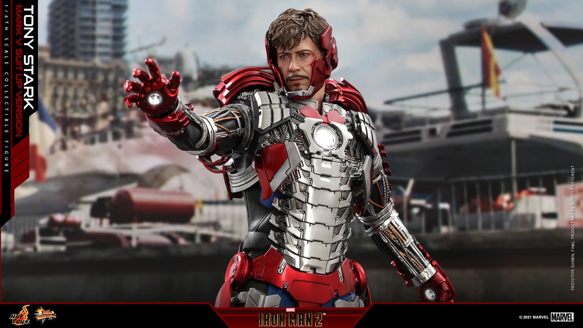 hottoysofficial's tweet photo. #HotToys 1/6th scale #TonyStark (Mark V Suit Up Version) collectible figure (Deluxe and Regular Version) from #IronMan2 is available for pre-order now! https://t.co/pIMOLvjPS4 https://t.co/JEwer9ub5R