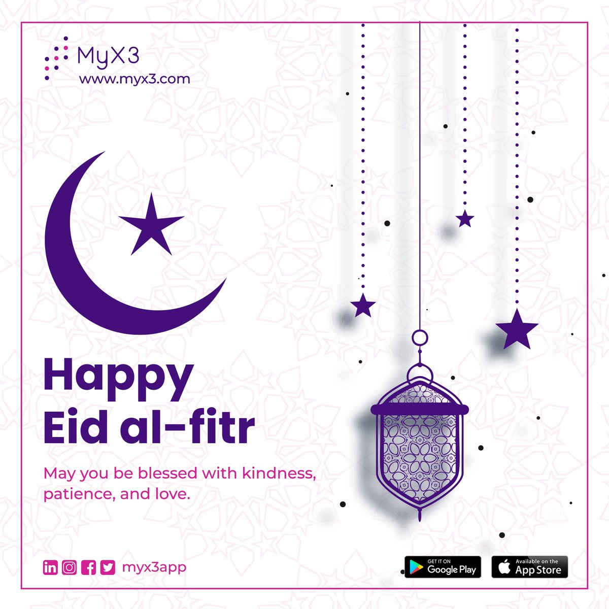 MYX3App's tweet photo. May you be blessed with kindness, patience, and love.

#EidAlFitr #EidMubarak #MyX3 https://t.co/LvldlBlL1p