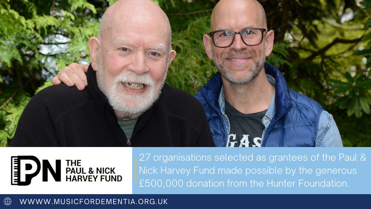 MusicforDemUK's tweet photo. HERE THEY ARE! The 27 grantees of the #PaulandNickHarveyFund thanks to the generous @THunterF and inspiring Paul Harvey and @mrnickharvey. 🤩 https://t.co/F9cYqP07lt
Please join us in congratulating them! 🙌 @laurenlaverne @Vicky_McClure @BBCBreakfast @BBCRadio4 @BBCPhilharmonic https://t.co/TCAczuWTPK