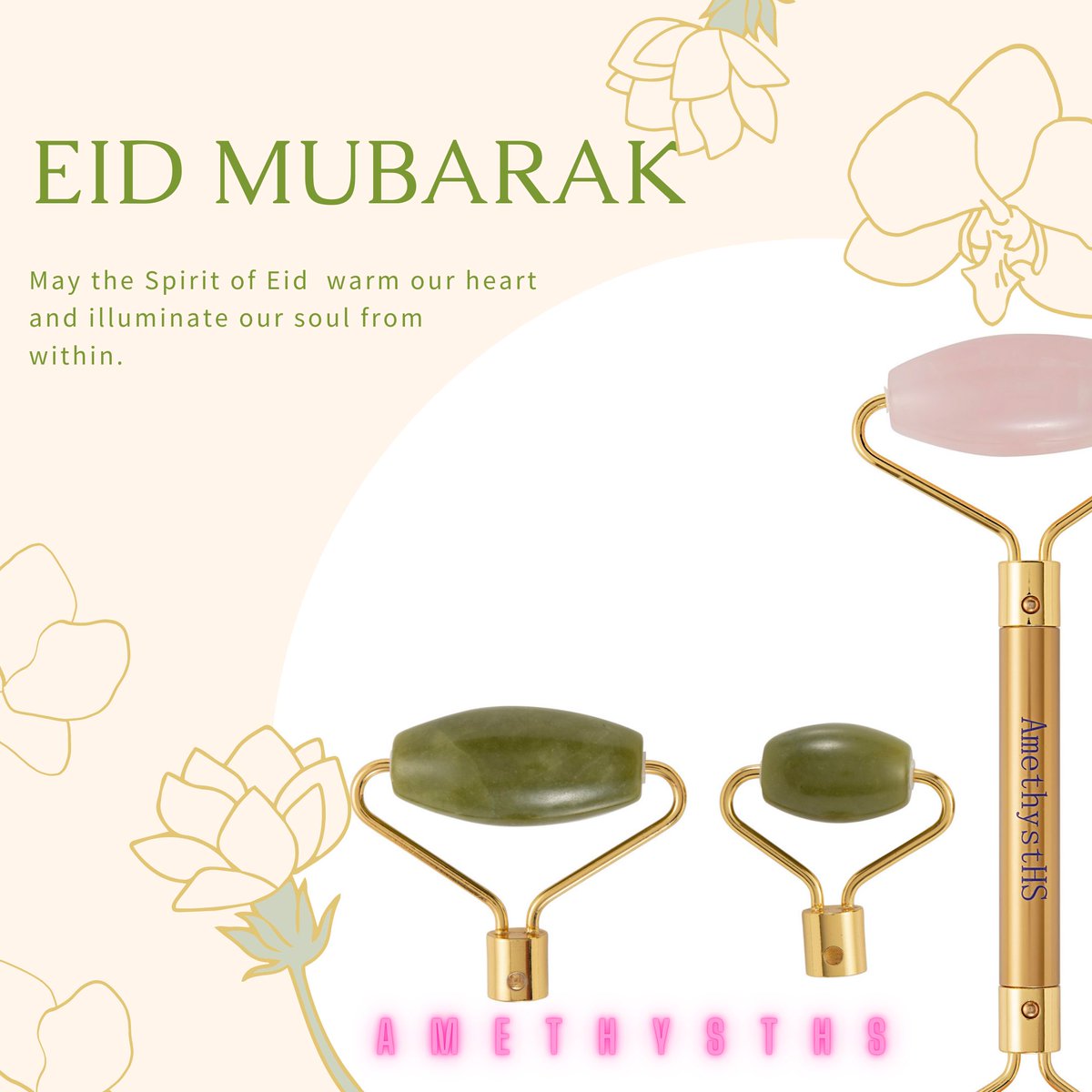 AmethystHs's tweet photo. Eid Mubarak 🤩 #eidmubarak #jaderoller #rosetoller #skincare #organicbeauty  #PositiveVibes  #Amethysths https://t.co/gWxtTAyQjL