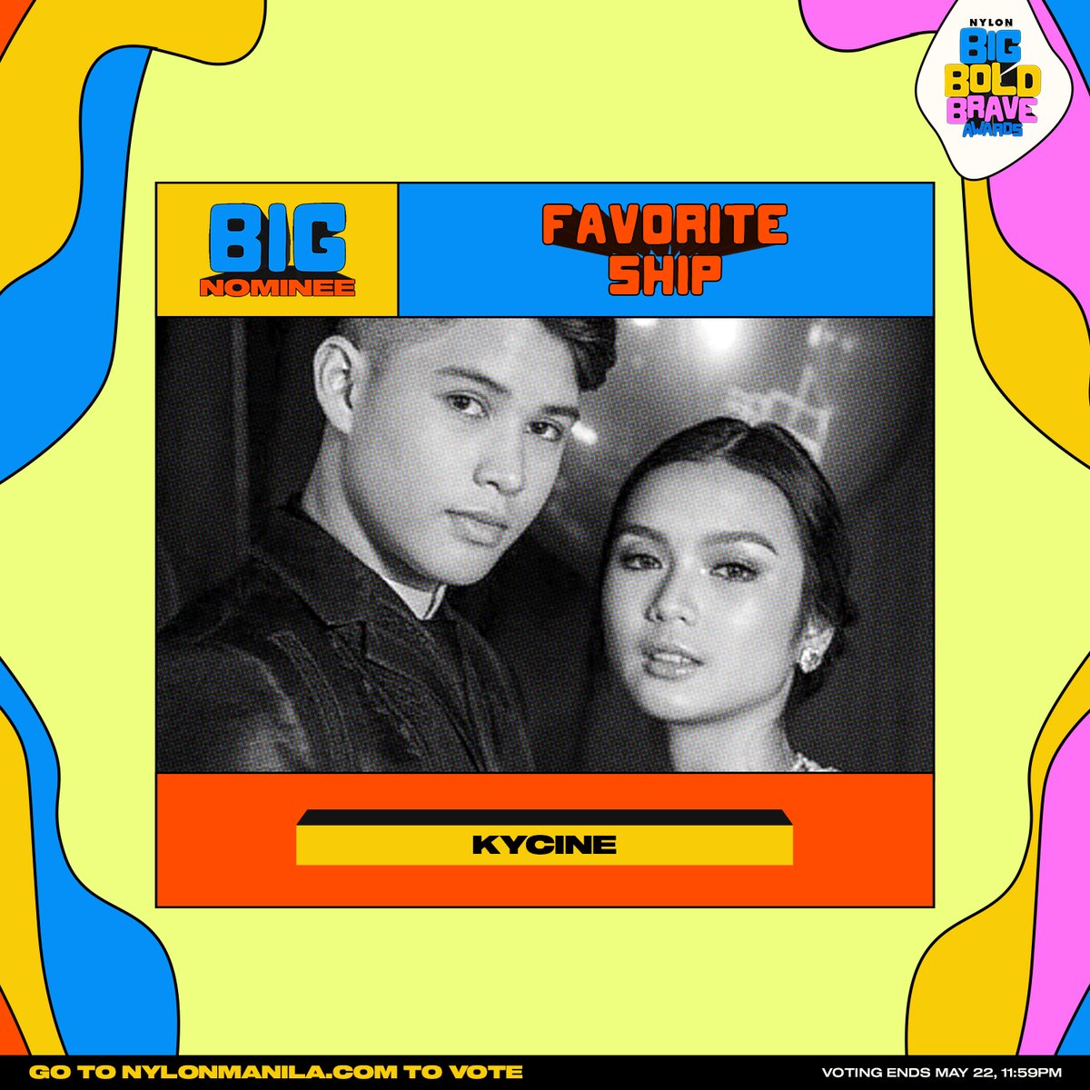 NYLONManila's tweet photo. Retweet to vote for #KyCine as Favorite Ship! #NYLONManilaBBBAwards https://t.co/R2HF16n360
