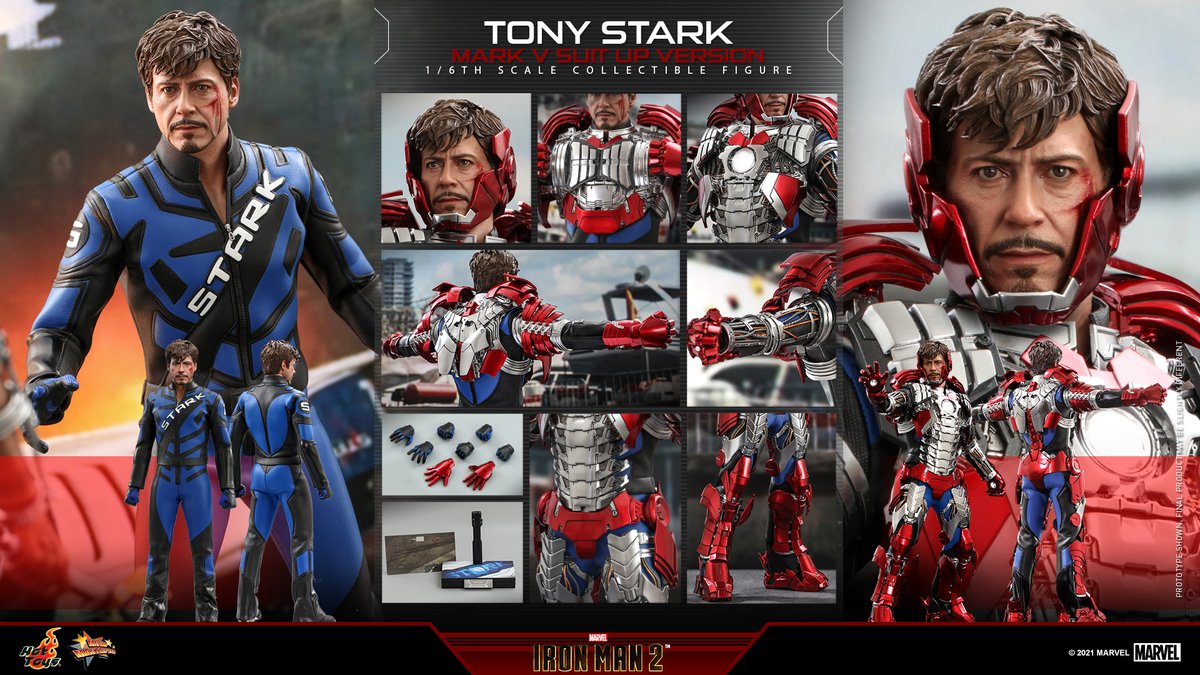 hottoysofficial's tweet photo. #HotToys 1/6th scale #TonyStark (Mark V Suit Up Version) collectible figure (Deluxe and Regular Version) from #IronMan2 is available for pre-order now! https://t.co/pIMOLvjPS4 https://t.co/JEwer9ub5R