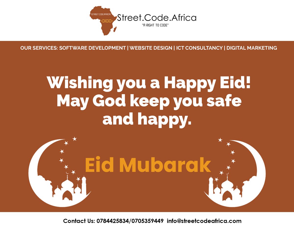 CodingAfrica's tweet image. Wishing you a Happy Eid! May God keep you safe and happy. #EidMubarak #CodingAfrica #ICTSolutions