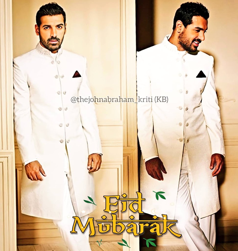 May ALLAH showers the blessings of health,happiness,peace & prosperity in everyone's life🕌🌙⭐ 

#EidMubarak to all of my muslim brothers & sisters out there🌙⭐🌙
#EIDMUBARAK2021 #EidAlFitr #HappyEid

@TheJohnAbraham #JohnAbraham 
#StyleIcon #TraditionalOutfit #ManOfPersonality