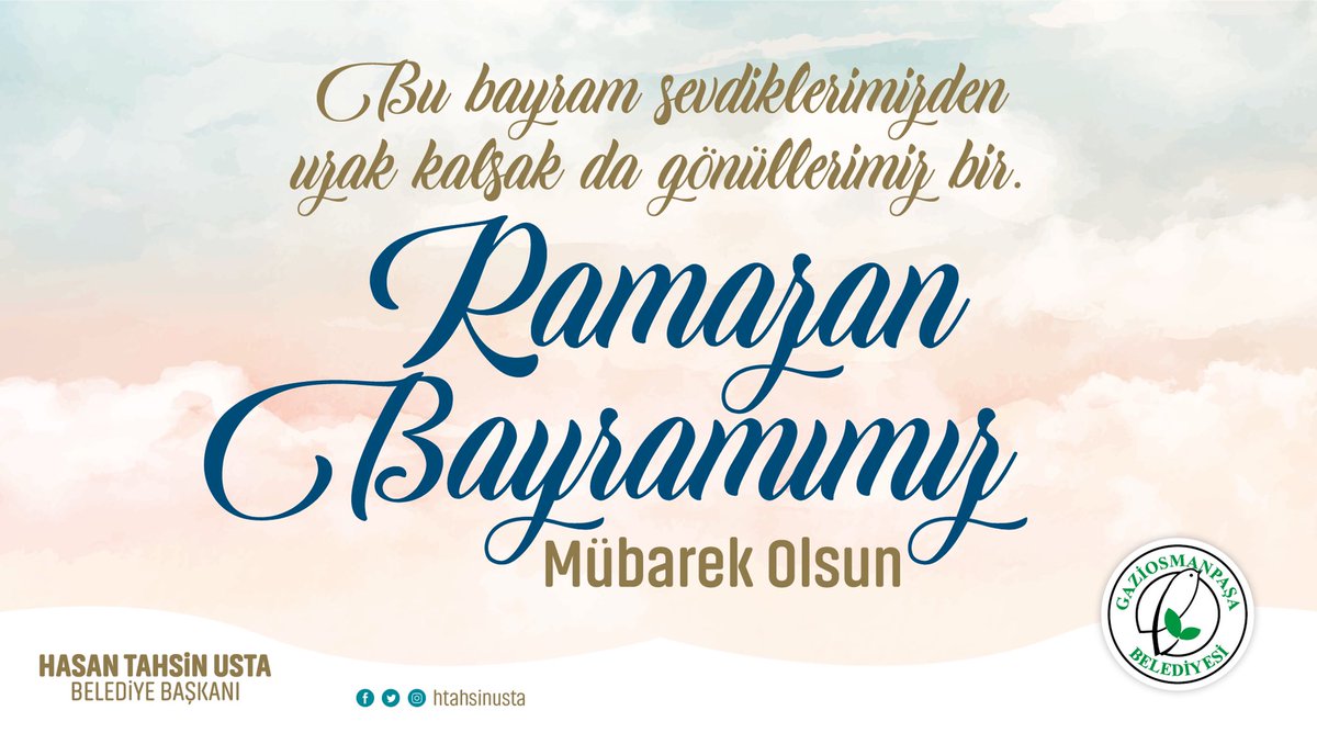 GOPBelediyesi's tweet photo. Bu bayram sevdiklerimizden uzak kalsak da gönüllerimiz bir. 💞
Ramazan Bayramımız Mübarek Olsun. 🍬
#RamazanBayramı #EvdeBayramVar https://t.co/qXFZiZ8Pkn