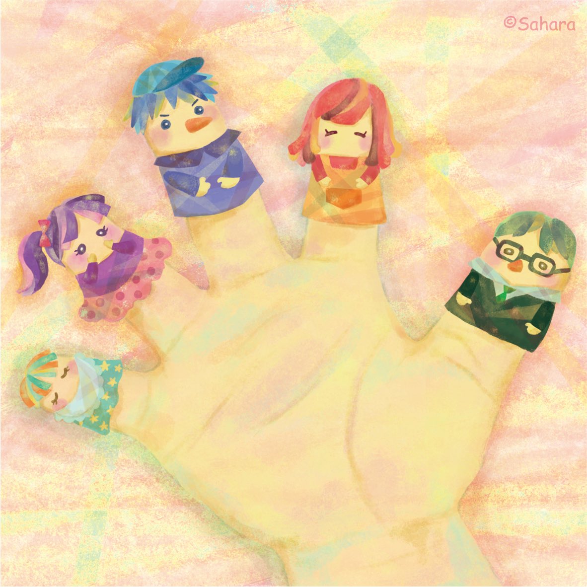さはらしおり 童謡イラスト おはなしゆびさん 指を家族に見立てたこの歌は 子どもも楽しい童謡ですね 童謡 おはなしゆびさん イラスト T Co 7groijrp1r T Co Mzn56fbvyn Twitter