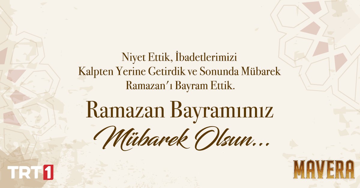 Nice bayramlara sağlıklı ve huzurlu bir şekilde ulaşmak dileğiyle... #RamazanBayramı'mız mübarek olsun.