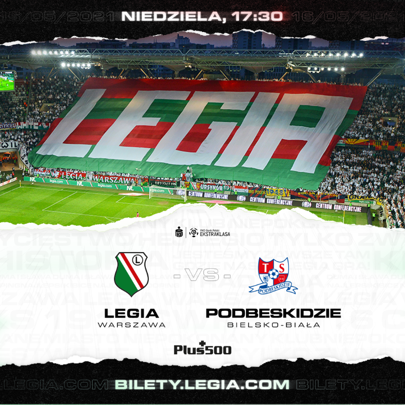 LegiaWarszawa's tweet photo. Kup bilet i wspieraj z trybun Legię w ostatniej kolejce sezonu! 🙌

W związku z potwierdzeniem swojej nieobecności na meczu przez część posiadaczy karnetów, do sprzedaży online trafiły bilety na niedzielne spotkanie legionistów. #LEGPOD