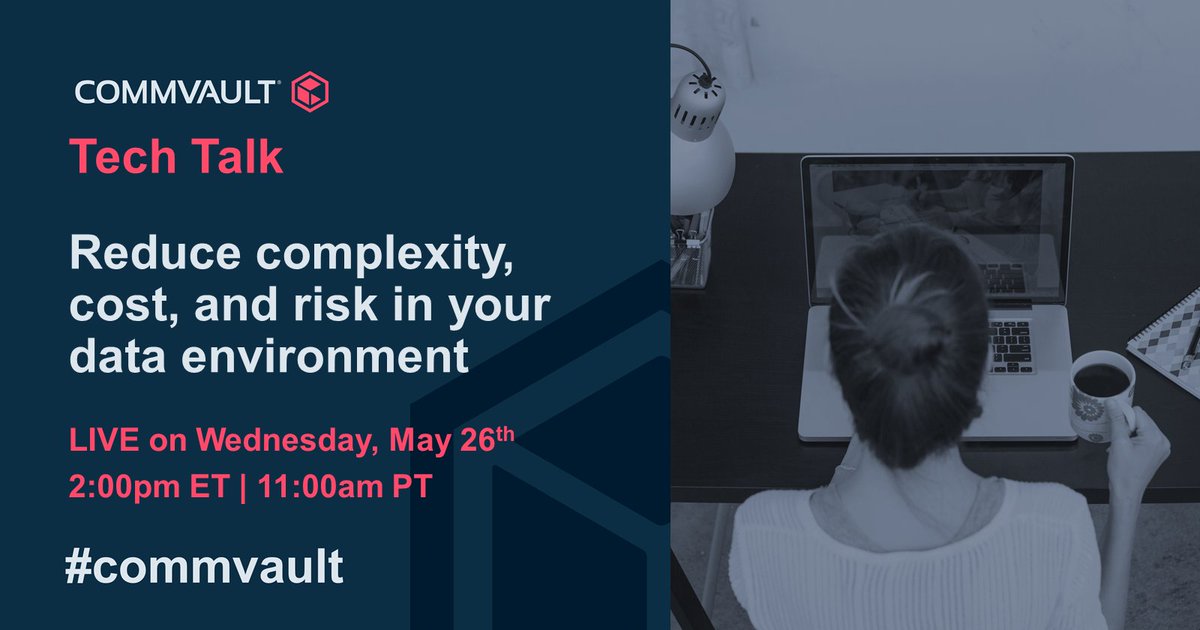 Reduce costs and risk with #Commvault . Learn how our no-compromise architecture provides an all-in-one solution for your #data concerns. Join us on 5/26 to learn more! discover.commvault.com/tech-talk-redu…