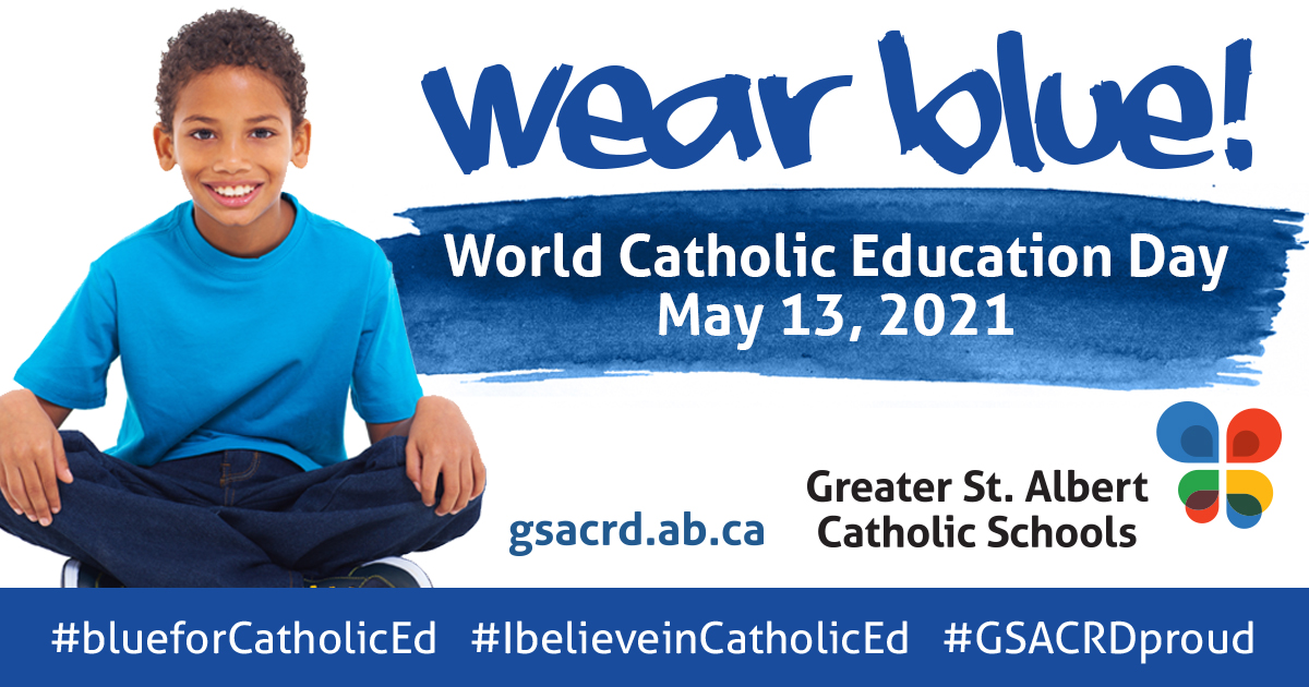 Wear blue today in support of World Catholic Education Day

#GSACRDproud #IBelieveInCatholicEd #BlueForCatholicEd <a href="/GrACE4cathed/">GrACE</a> <a href="/ACSTA/">martin acosta</a>.
