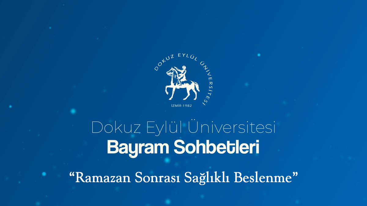 Evde sağlıklı ve keyifli bir bayram geçirebilmeniz için öneriler sunduğumuz #universitemDEU Bayram Sohbetleri programımızın ilk bölümünde 'Ramazan Sonrası Sağlıklı Beslenme' konusunu <a href="/deuhastanem/">Dokuz Eylül Üniversitesi Hastanesi</a> mensubu Dr. Dyt. Simge Yılmaz Kavcar'dan dinliyoruz: youtu.be/olz3mRrvT5Y
