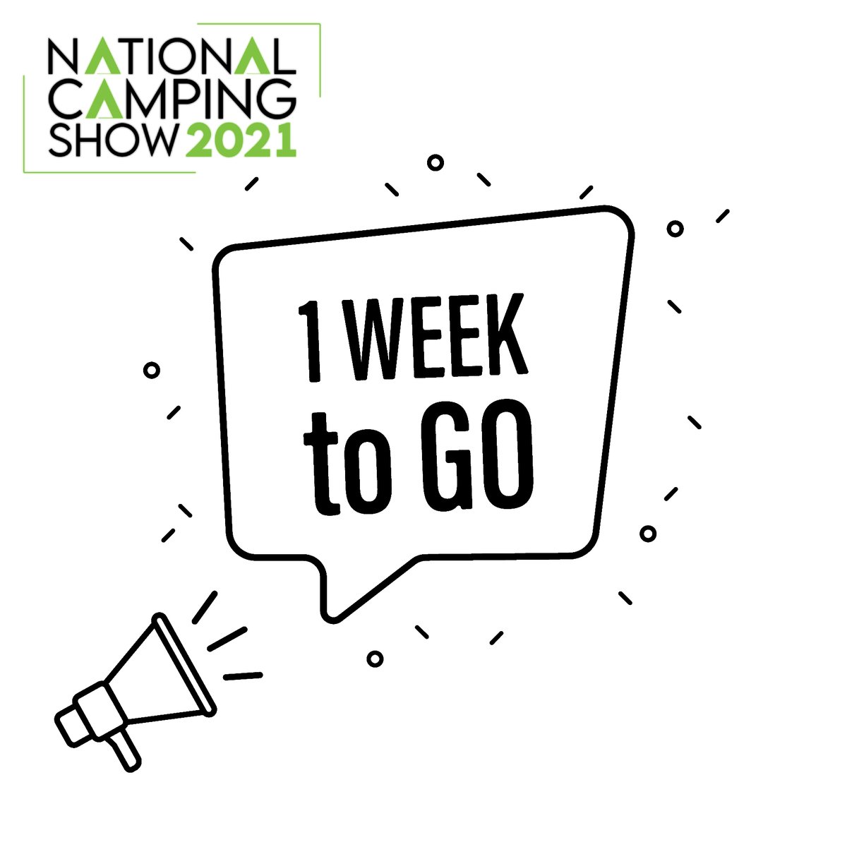 One week to go!!! Pre- registration will be closing on Wednesday -We cannot wait!!! #nationalcampingshow #campingshowuk #campingshow2021 #camping #campinguk #campinggear #campingtrip  #campinglive #caravanlife #outdoors #staycation #staycationuk #staycation2021 #shopping #dayout
