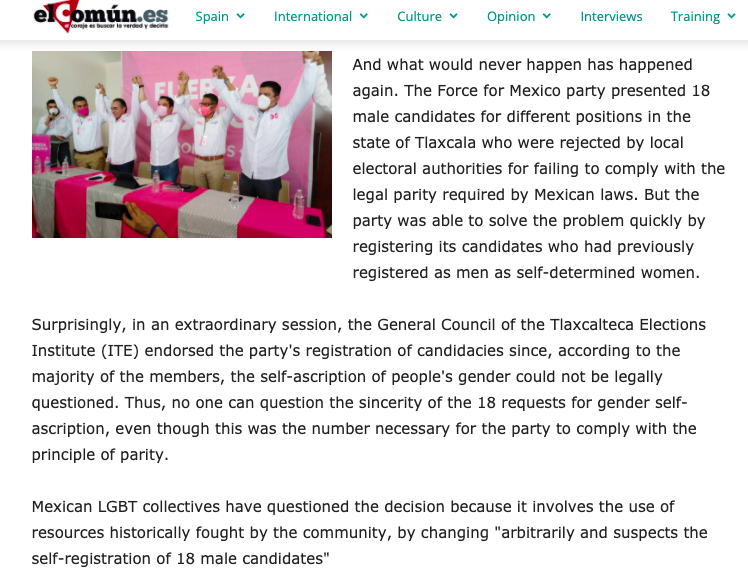 Self definition of gender will never be misused....

Mexico politics edition