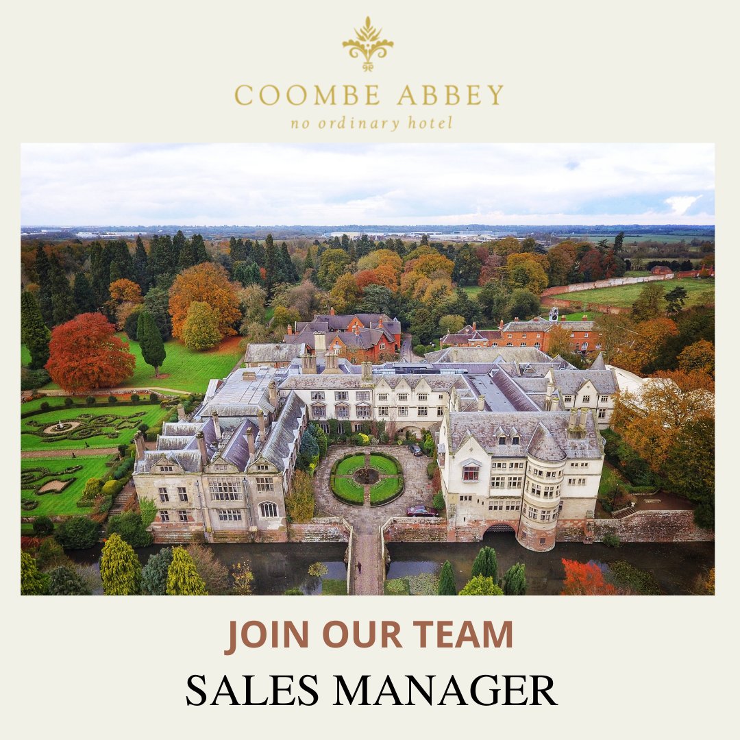 No Ordinary Hospitality Management (@noordinaryhosp) on Twitter photo Following our recent launch and new initiatives within <a href="/CoombeAbbey/">Coombe Abbey</a>, we are pleased to announce an incredible opportunity for an experienced Sales Manager to join our growing team at this very exciting time.
Please send your cover letter and CV to ron.terry@coombeabbey.com Following our recent launch and new initiatives within <a href="/CoombeAbbey/">Coombe Abbey</a>, we are pleased to announce an incredible opportunity for an experienced Sales Manager to join our growing team at this very exciting time.
Please send your cover letter and CV to ron.terry@coombeabbey.com