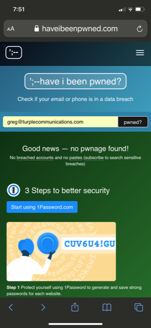 Turple_inc's tweet photo. Make sure your accounts haven't been compromised, it free and takes seconds. We use https://t.co/QRw0GFXCbT 🔒

#turple #security #technology #freeadvice https://t.co/AHEOIj4NKI