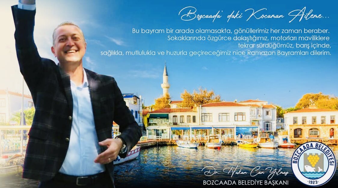 Barış içinde, sağlıkla, mutlulukla ve huzurla geçireceğimiz nice güzel güneşli günler ve nice Ramazan bayramları dileğiyle,
Herkesi sevgi, saygı ve özlemle selamlıyorum
Ramazan Bayramımız kutlu olsun.
Dr.Hakan Can YILMAZ
Bozcaada Belediye Başkanı 
#bozcaada